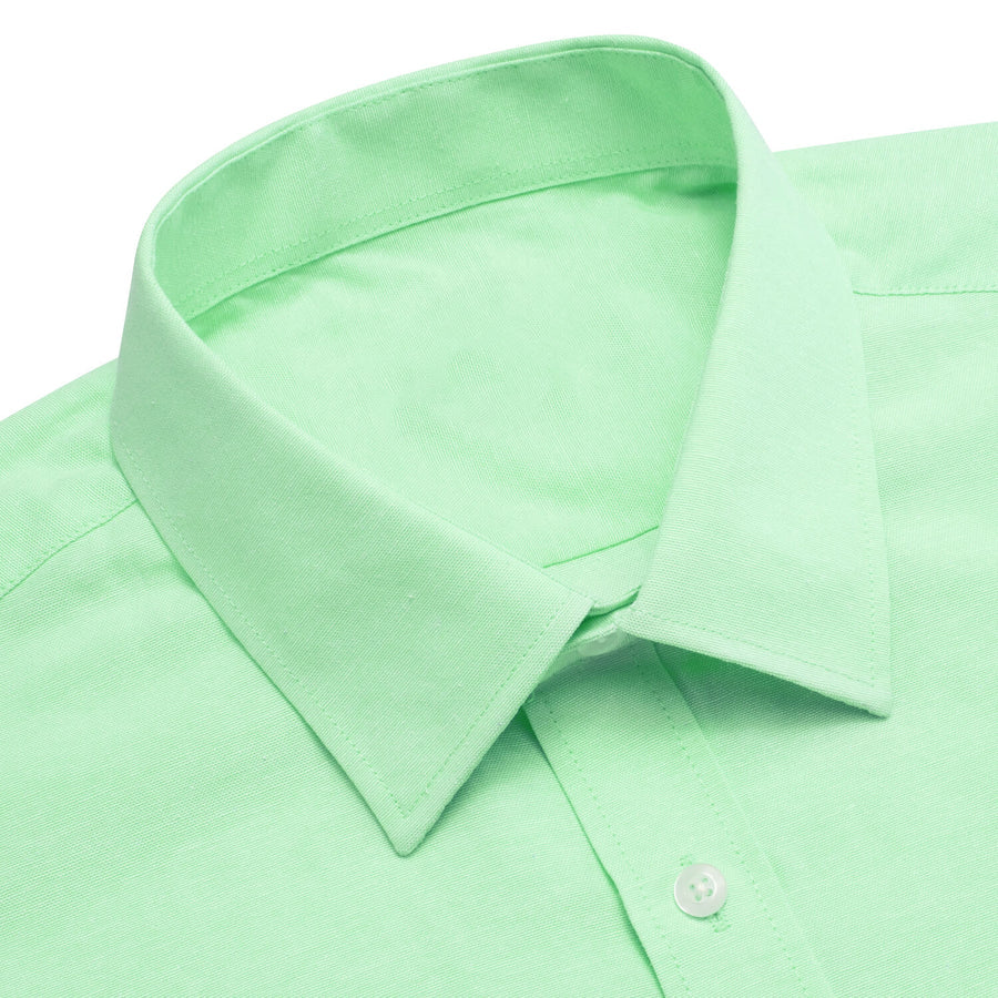 Pale Green Solid Men's Silk Dress Shirt shirt    - Sophisticated Gentlemen