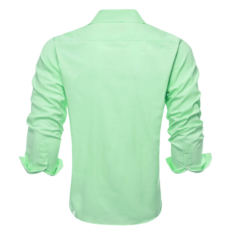 Pale Green Solid Men's Silk Dress Shirt shirt    - Sophisticated Gentlemen