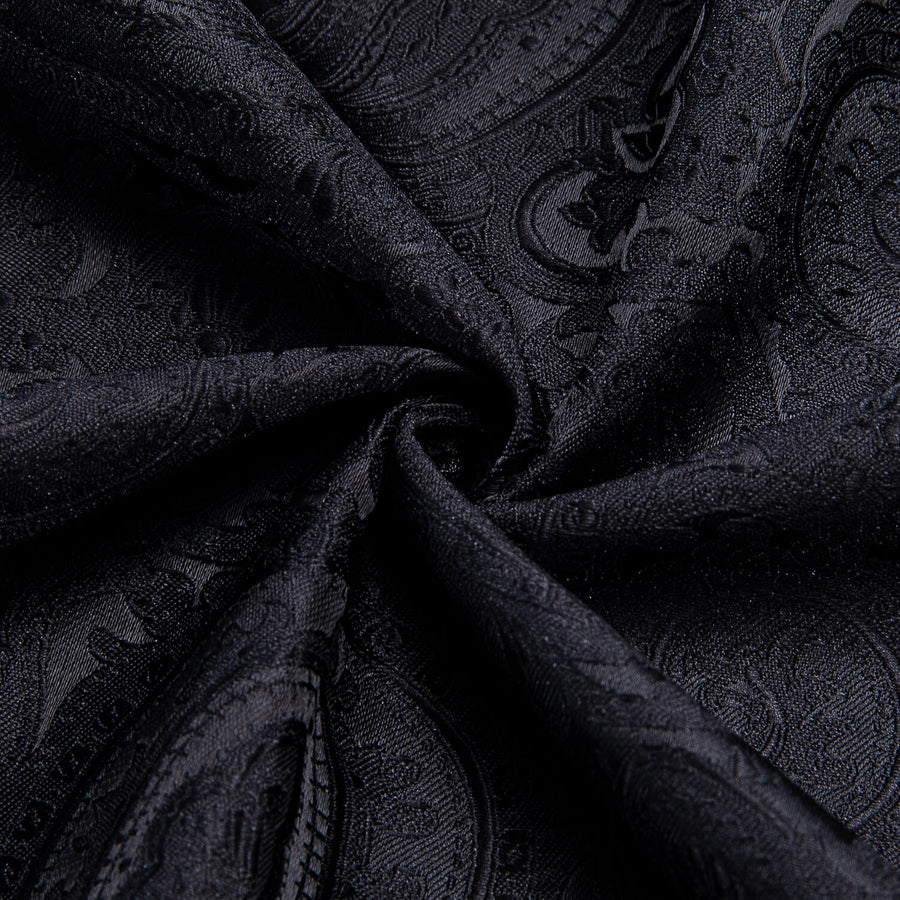 Black Paisley Silk Silk Dress Shirt shirt    - Sophisticated Gentlemen