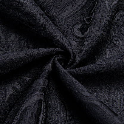 Black Paisley Silk Silk Dress Shirt shirt    - Sophisticated Gentlemen