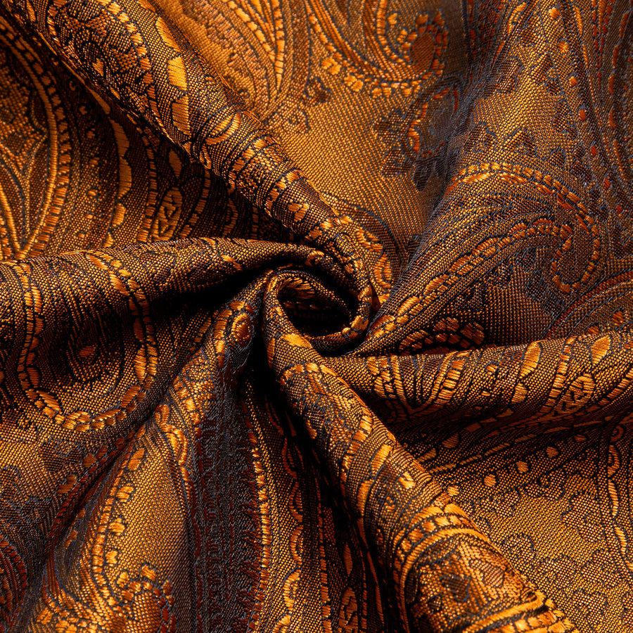 Bronze Brown Paisley Silk Dress Shirt shirt    - Sophisticated Gentlemen