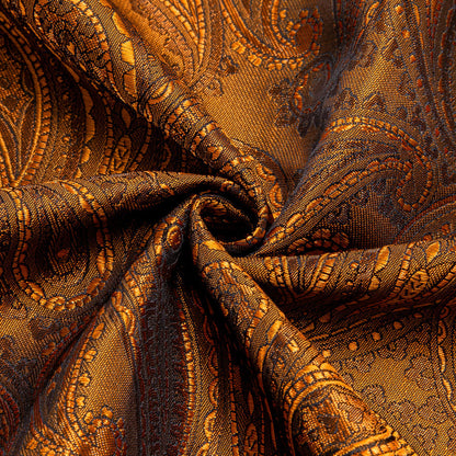 Bronze Brown Paisley Silk Dress Shirt shirt    - Sophisticated Gentlemen