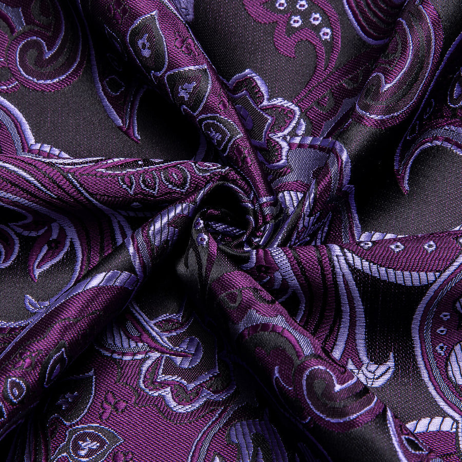 Plum Purple Floral Silk Dress Shirt shirt    - Sophisticated Gentlemen