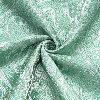 Mint Green Jacquard Floral Silk Dress Shirt shirt    - Sophisticated Gentlemen