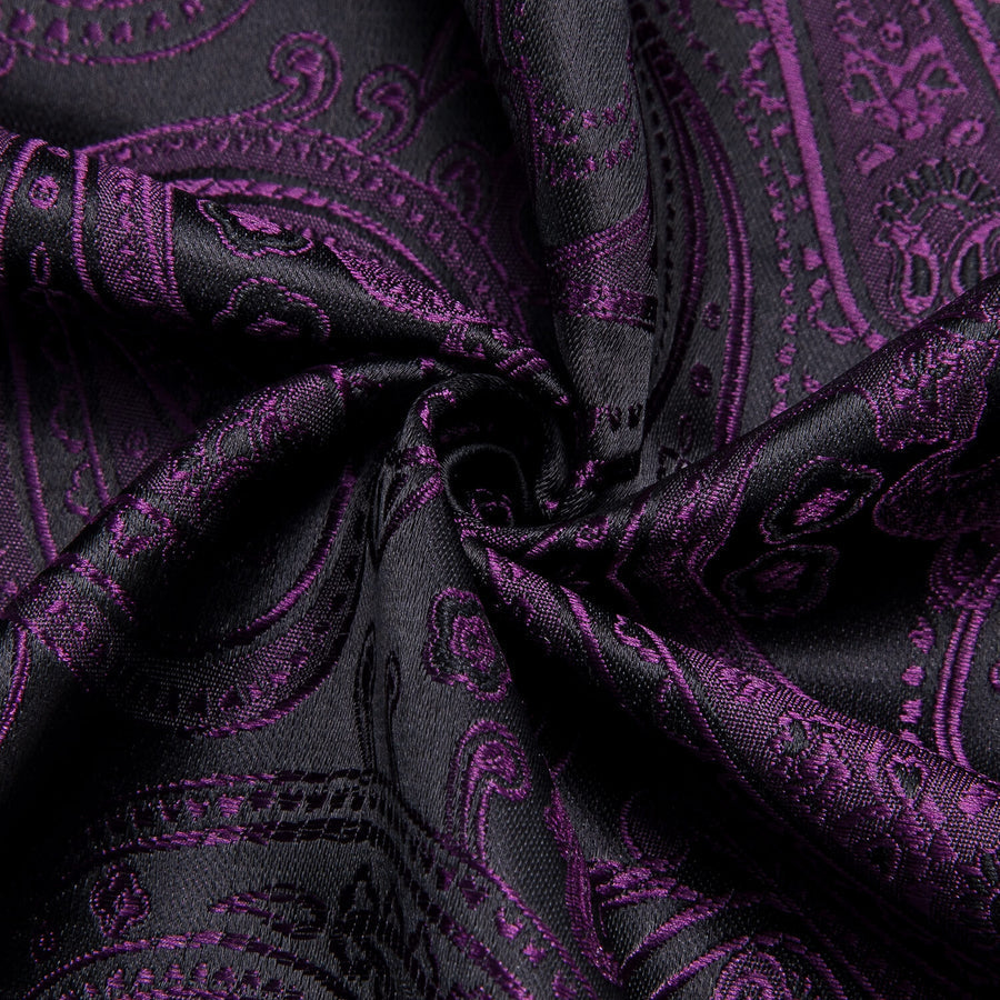 Dark Purple Paisley Silk Dress Shirt shirt    - Sophisticated Gentlemen