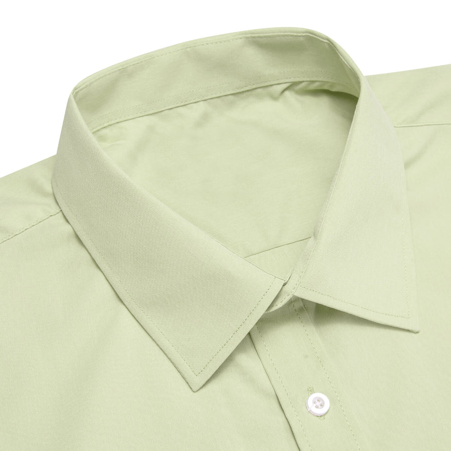 Avocado Green Solid Silk Dress Shirt shirt    - Sophisticated Gentlemen