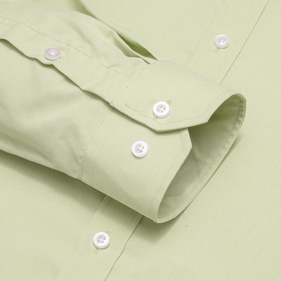 Avocado Green Solid Silk Dress Shirt shirt    - Sophisticated Gentlemen