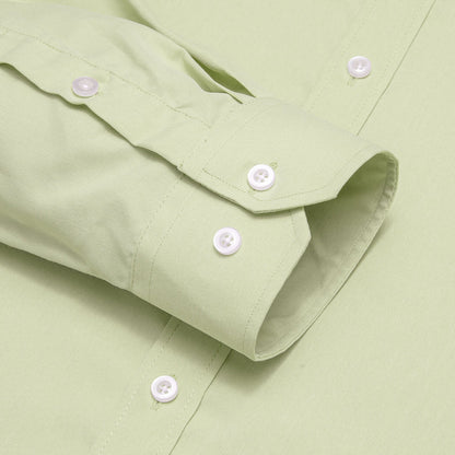 Avocado Green Solid Silk Dress Shirt shirt    - Sophisticated Gentlemen
