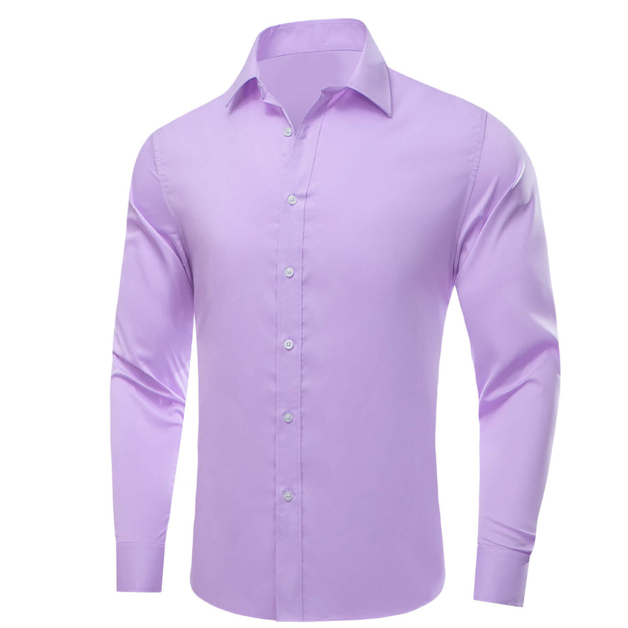 Purple Solid Silk Dress Shirt shirt    - Sophisticated Gentlemen