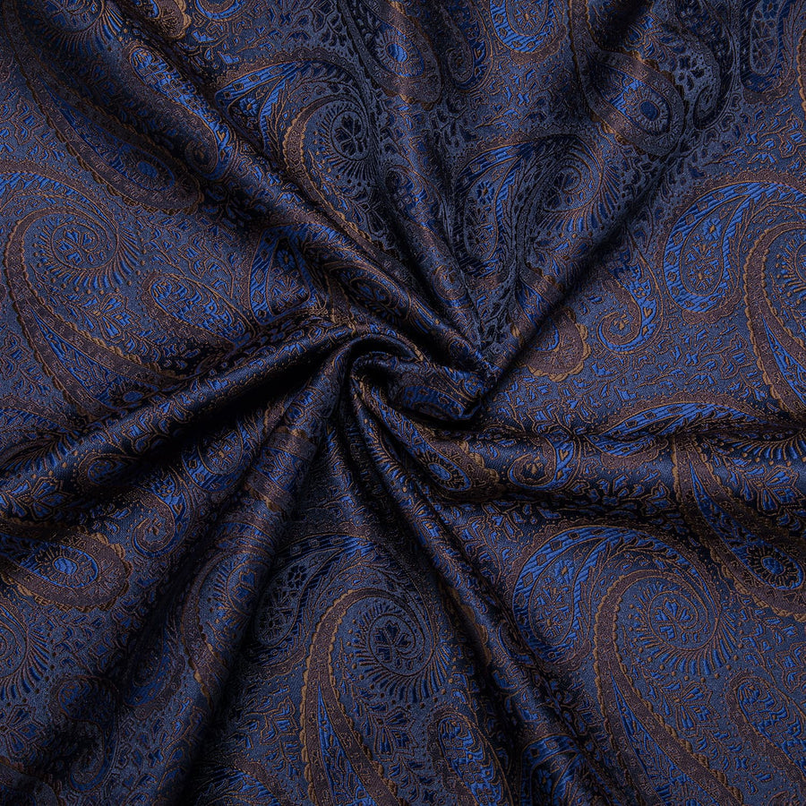 Navy Blue Brown Silk Dress Shirt shirt    - Sophisticated Gentlemen