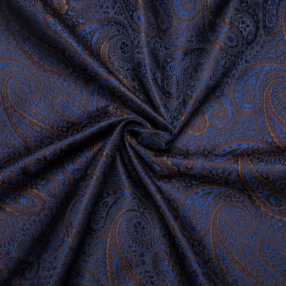 Navy Blue Brown Silk Dress Shirt shirt    - Sophisticated Gentlemen