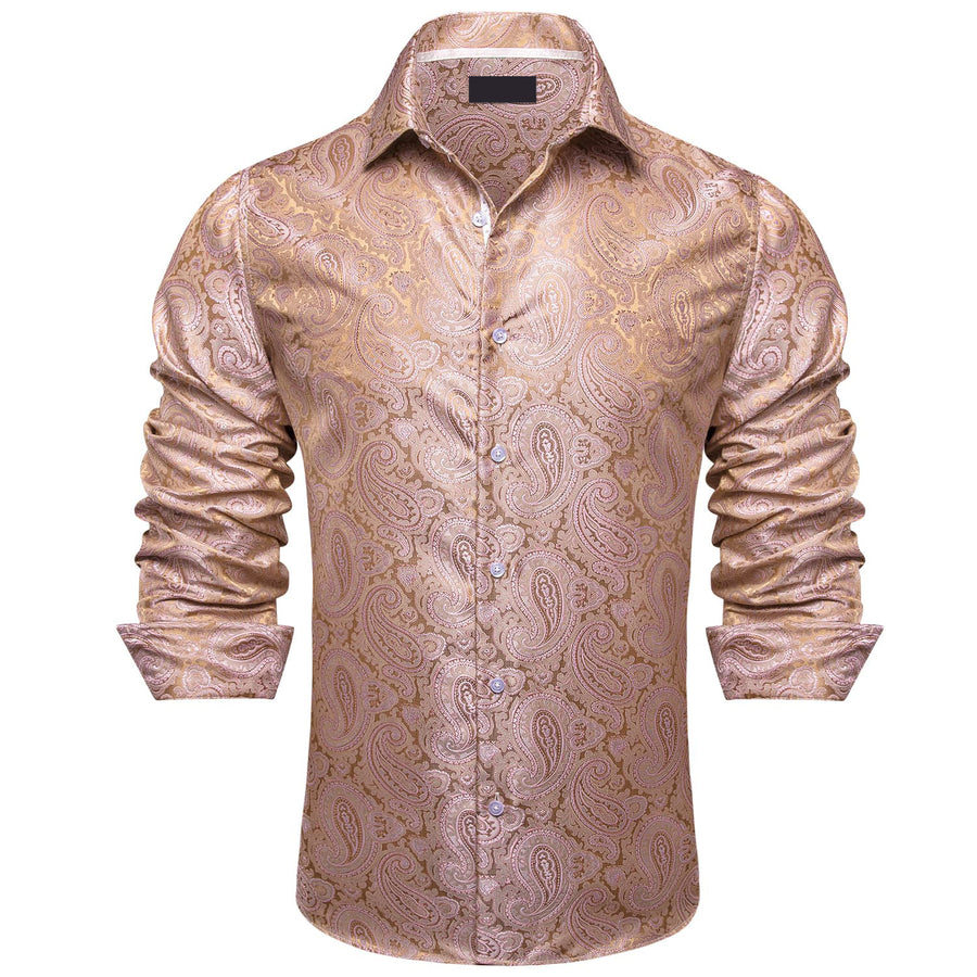 Lemonade Pink Paisley Silk Dress Shirt shirt    - Sophisticated Gentlemen