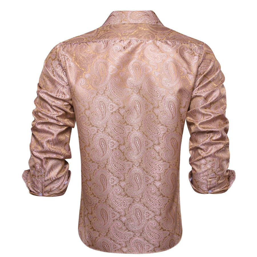 Lemonade Pink Paisley Silk Dress Shirt shirt    - Sophisticated Gentlemen