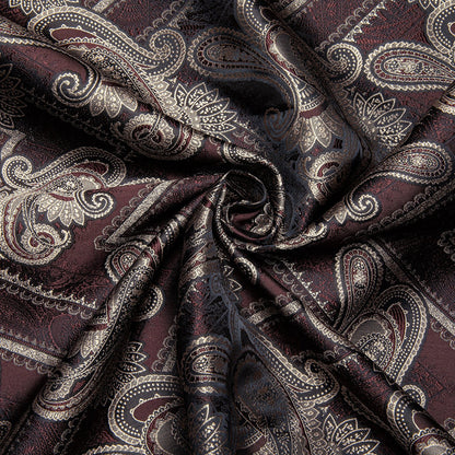 Burgundy and Brown Paisley Silk Shirt shirt    - Sophisticated Gentlemen
