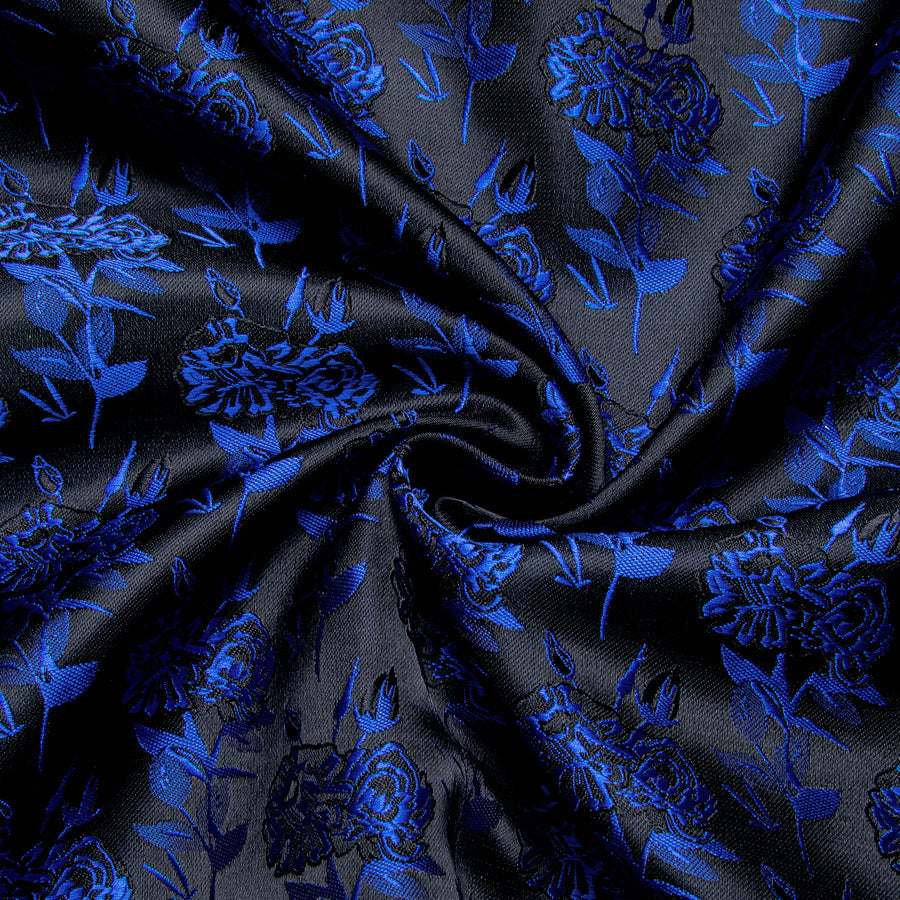 Black Blue Rose Floral Silk Dress Shirt shirt    - Sophisticated Gentlemen