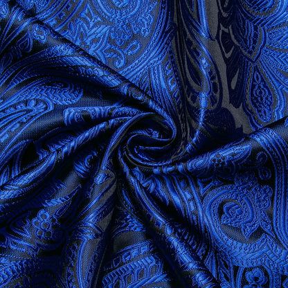 Blue Paisley Silk Dress Shirt shirt    - Sophisticated Gentlemen