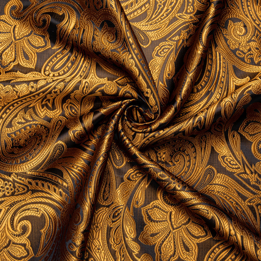 Black Golden Paisley Dress Shirt shirt    - Sophisticated Gentlemen