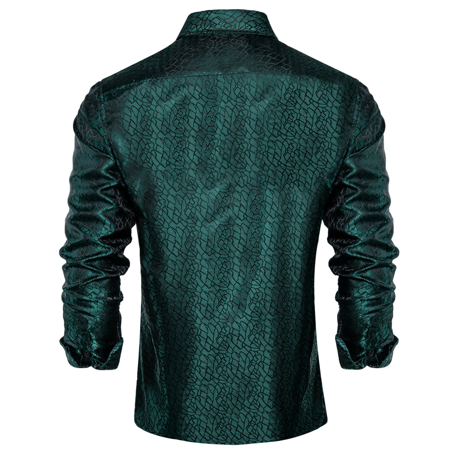 Dark Green Novelty Men's Dress Shirt shirt    - Sophisticated Gentlemen