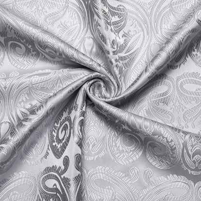 Silver White Floral Silk Dress Shirt shirt    - Sophisticated Gentlemen