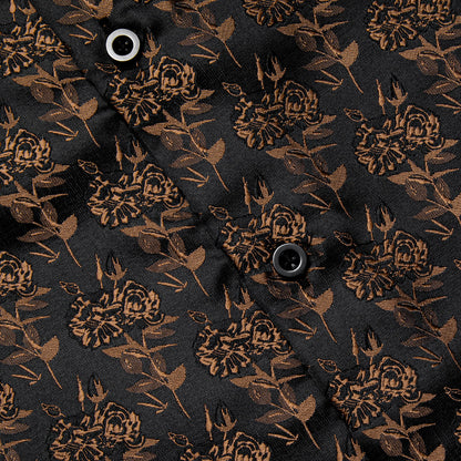 Black and Brown Floral Dress Shirt shirt    - Sophisticated Gentlemen