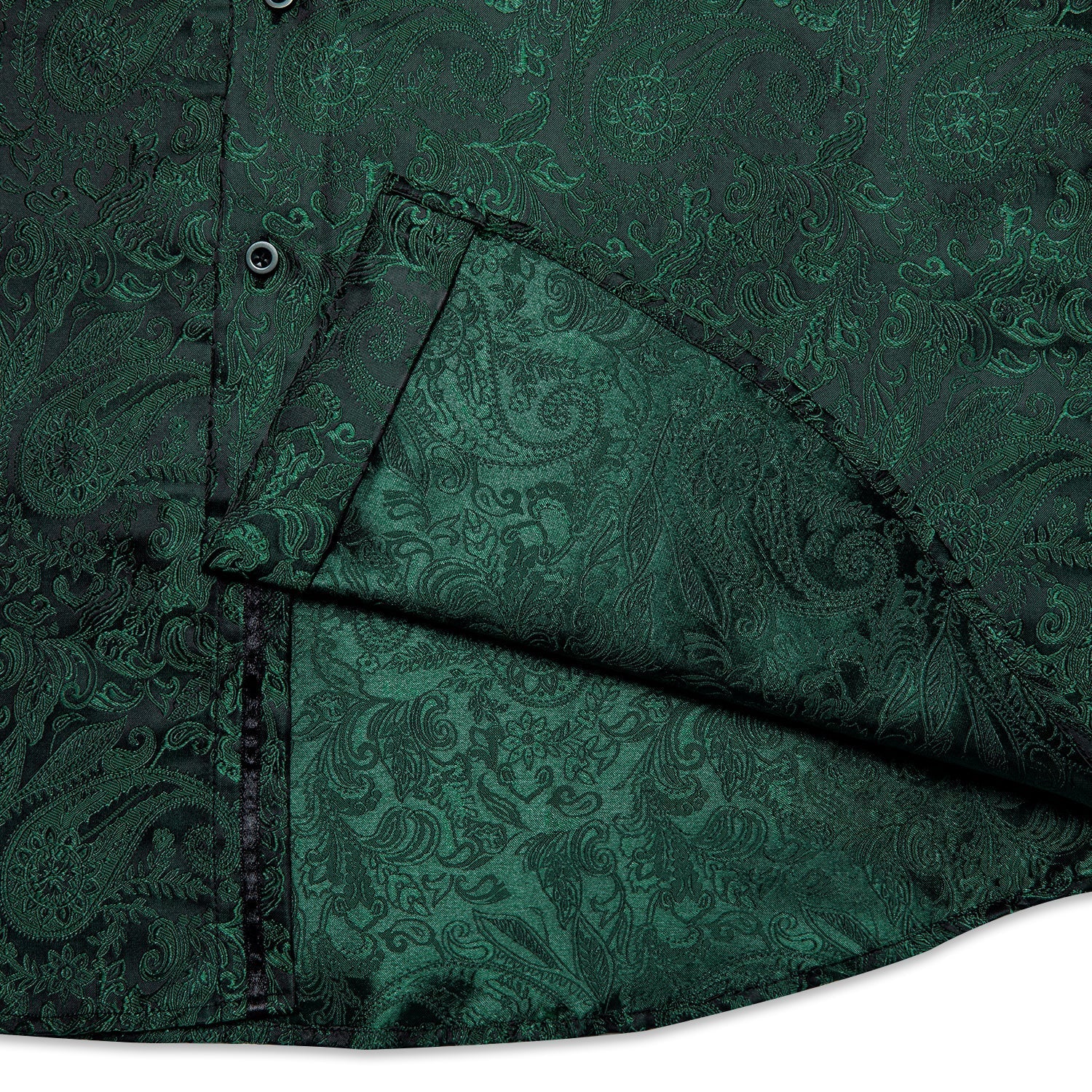 Dark Green Paisley Dress Shirt shirt    - Sophisticated Gentlemen