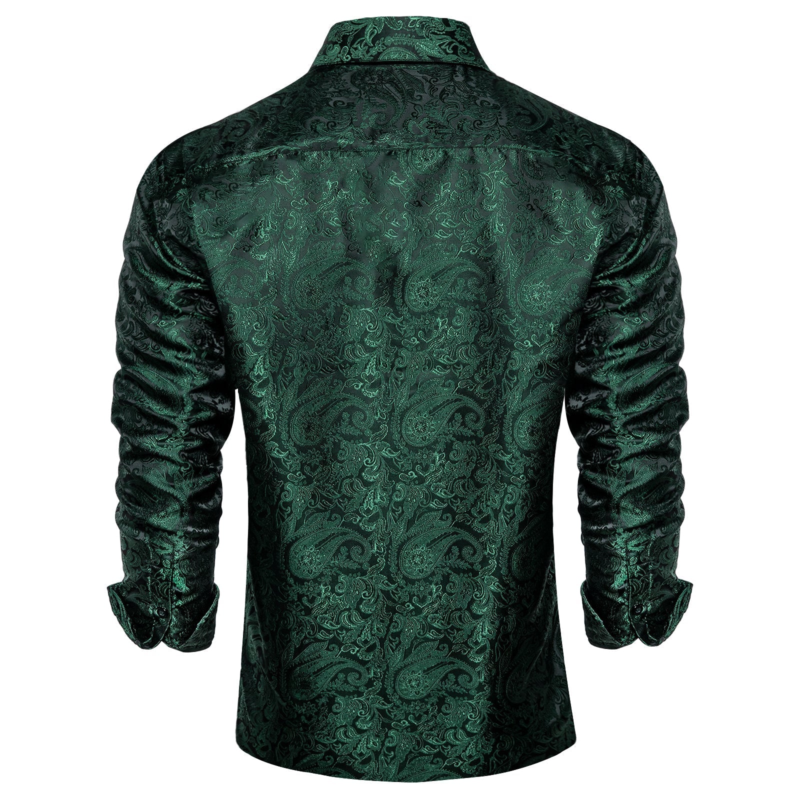 Dark Green Paisley Dress Shirt shirt    - Sophisticated Gentlemen