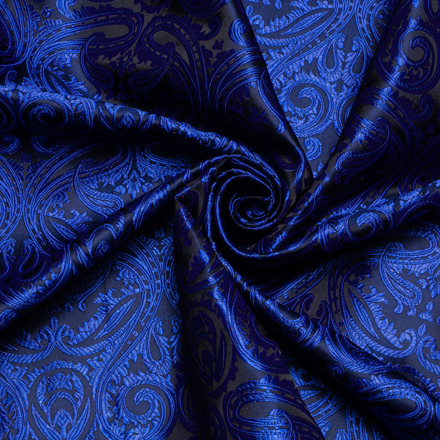 Dark Blue Paisley Silk Dress Shirt shirt    - Sophisticated Gentlemen