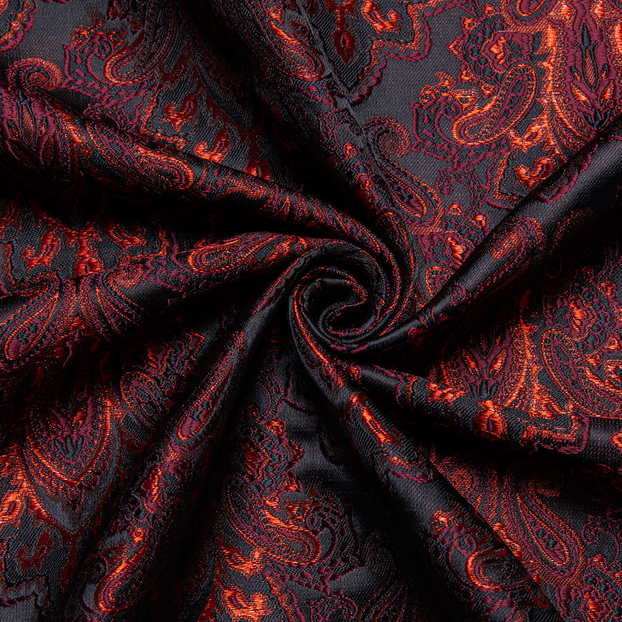 Red Black Paisley Silk Dress Shirt shirt    - Sophisticated Gentlemen
