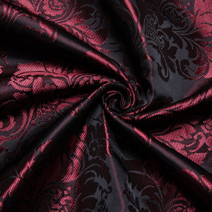 Maroon Floral Silk Dress Shirt shirt    - Sophisticated Gentlemen