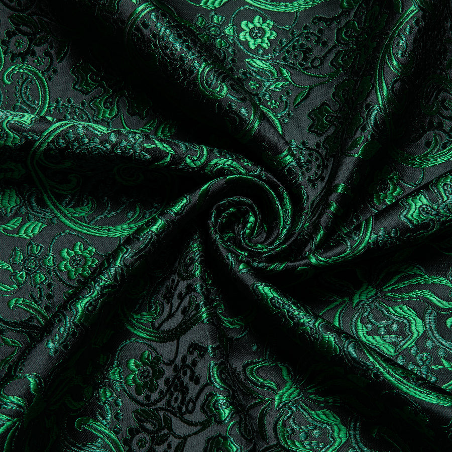 Sapphire Pine Green Floral Silk Dress Shirt shirt    - Sophisticated Gentlemen