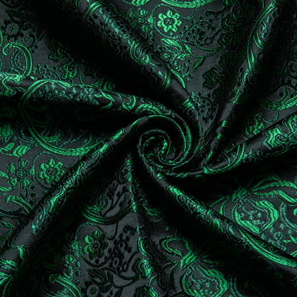 Sapphire Pine Green Floral Silk Dress Shirt shirt    - Sophisticated Gentlemen