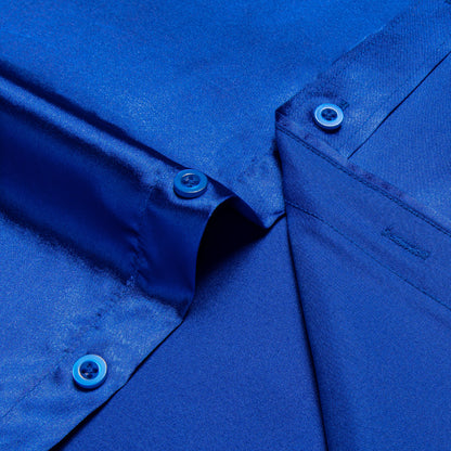 Royal Blue Shirt With Paisley Accent shirt    - Sophisticated Gentlemen
