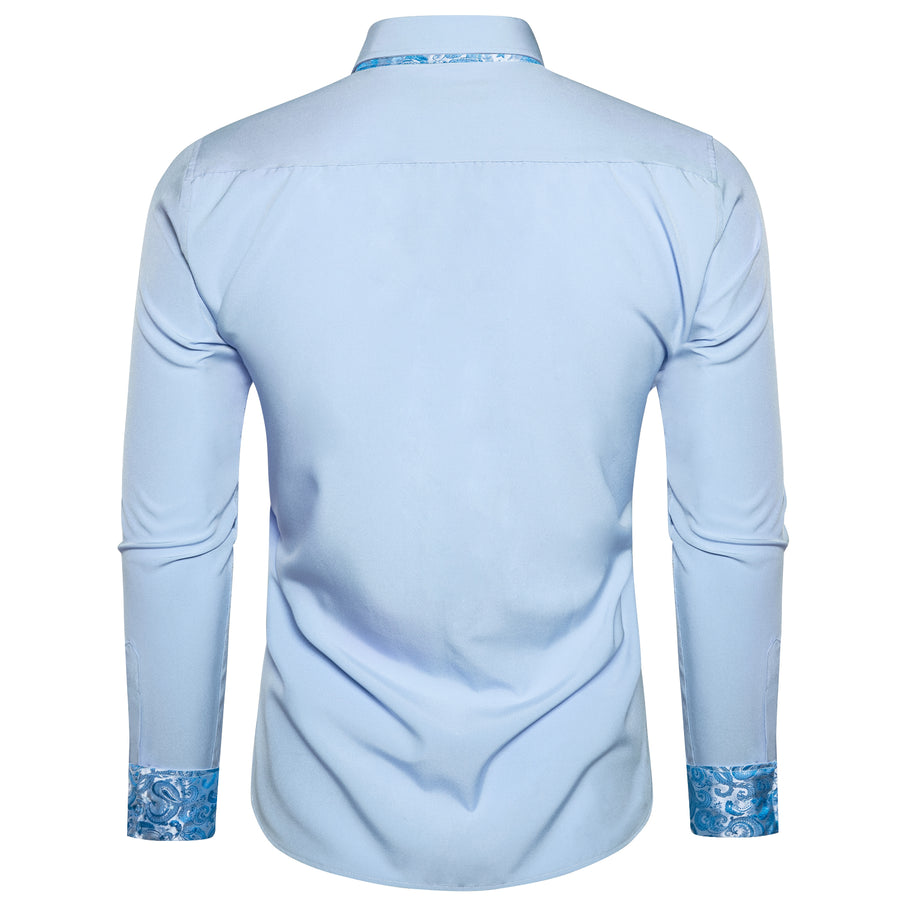 Baby Blue Paisley Edge Dress Shirt shirt    - Sophisticated Gentlemen
