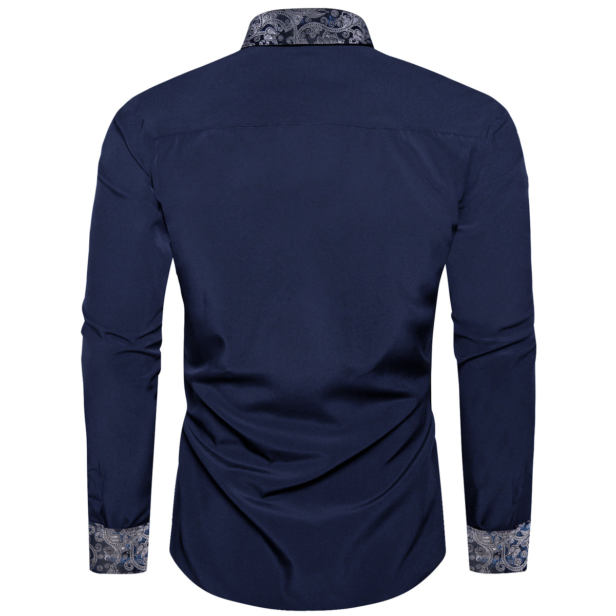 Blue Shirt With Paisley Accent shirt    - Sophisticated Gentlemen
