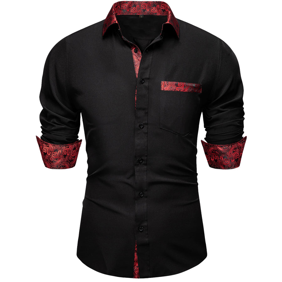 Red Paisley Edge Dress Shirt shirt    - Sophisticated Gentlemen