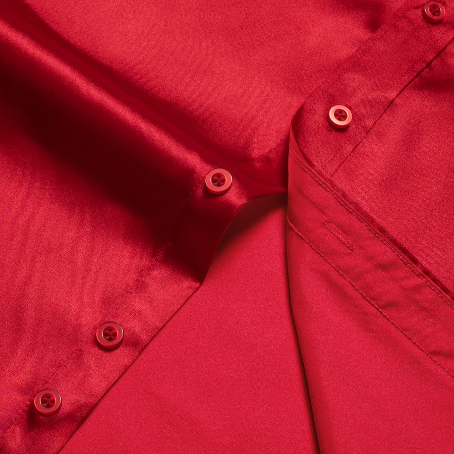 Red With Black Floral Edge Dress Shirt shirt    - Sophisticated Gentlemen