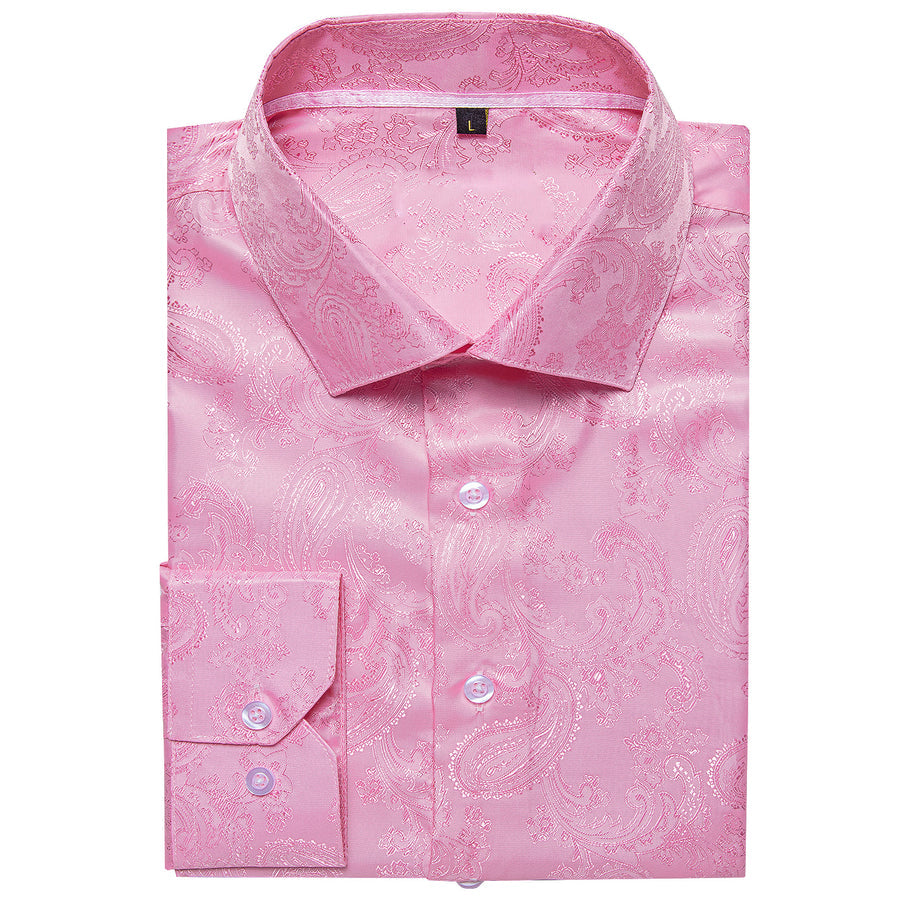 Light Pink Paisley Men's Dress Shirt shirt    - Sophisticated Gentlemen