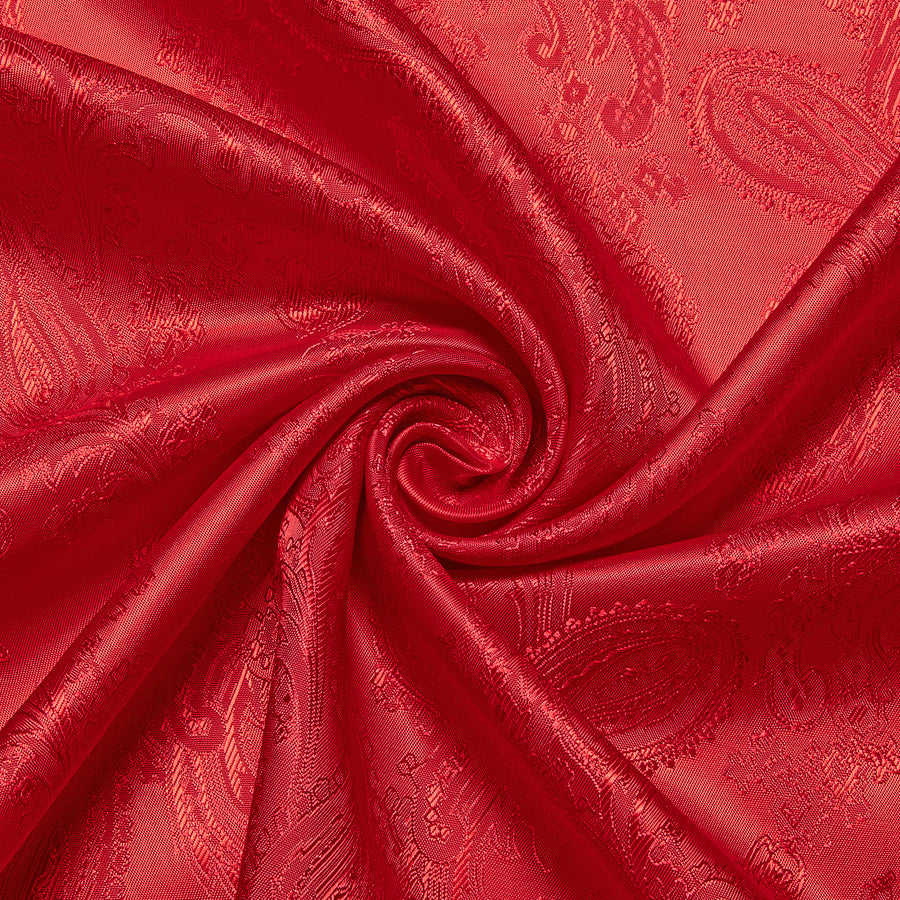 Bright Red Paisley Style Silk Dress Shirt shirt    - Sophisticated Gentlemen
