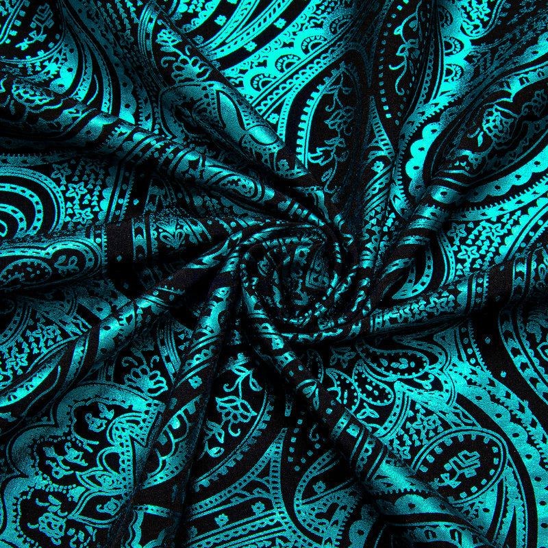 Teal Black Paisley Dress Shirt shirt    - Sophisticated Gentlemen