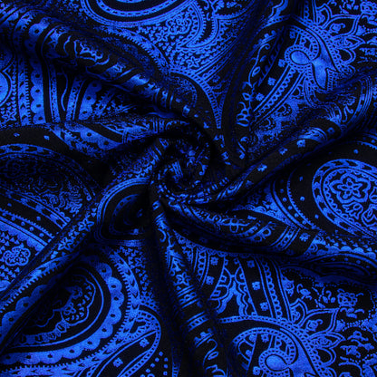 Klein Blue Black Paisley Dress Shirt shirt    - Sophisticated Gentlemen