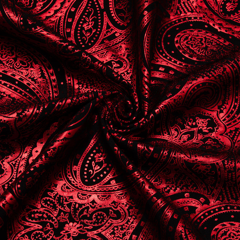 Red Black Paisley Dress Shirt shirt    - Sophisticated Gentlemen