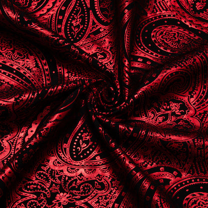 Red Black Paisley Dress Shirt shirt    - Sophisticated Gentlemen