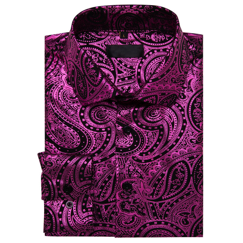 Purple Black Paisley Dress Shirt shirt    - Sophisticated Gentlemen