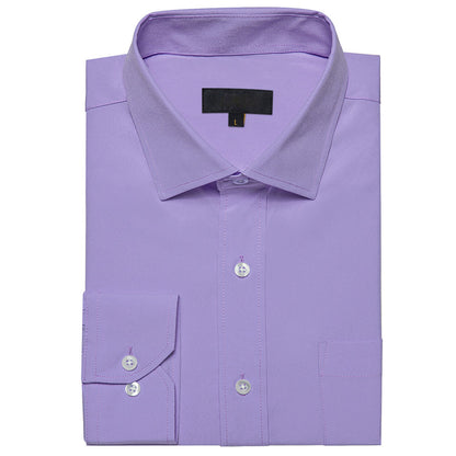 Purple Solid Silk Dress Shirt shirt    - Sophisticated Gentlemen