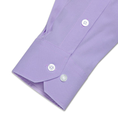 Purple Solid Silk Dress Shirt shirt    - Sophisticated Gentlemen