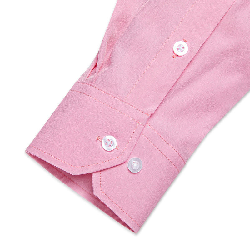 Petal Pink Solid Silk Dress Shirt shirt    - Sophisticated Gentlemen