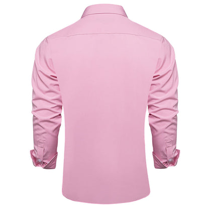 Petal Pink Solid Silk Dress Shirt shirt    - Sophisticated Gentlemen