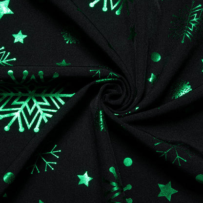 Black Green Snowflakes Christmas Dress Shirt shirt    - Sophisticated Gentlemen