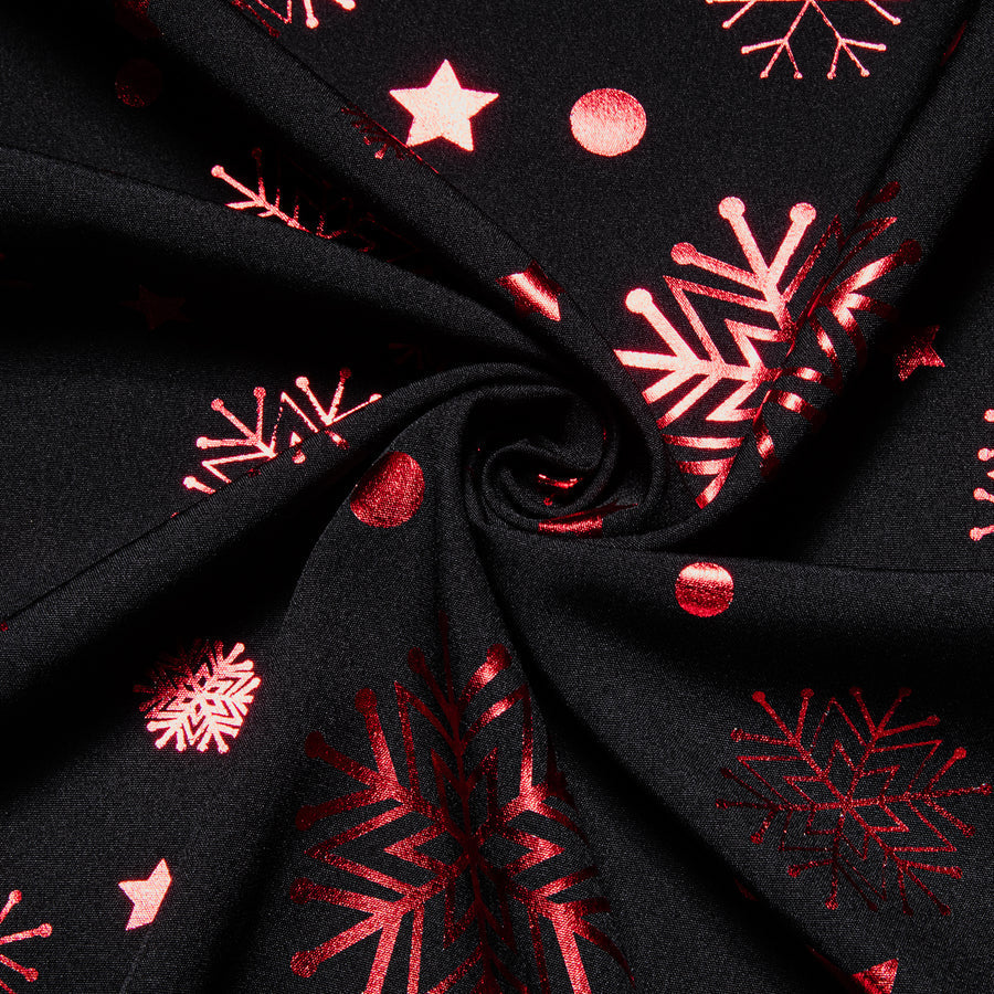 Black Red Snowflakes Christmas Dress Shirt shirt    - Sophisticated Gentlemen