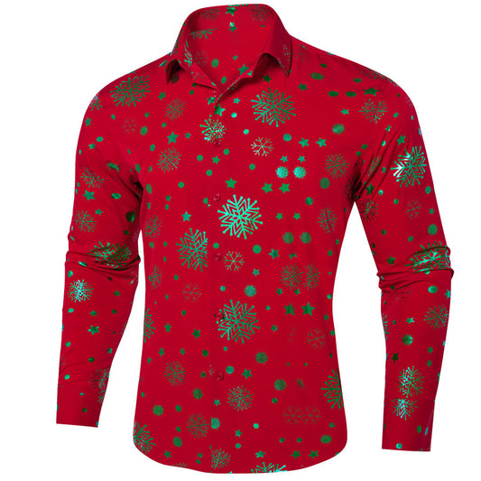 Red Green Christmas Tree Dress Shirt shirt S   - Sophisticated Gentlemen